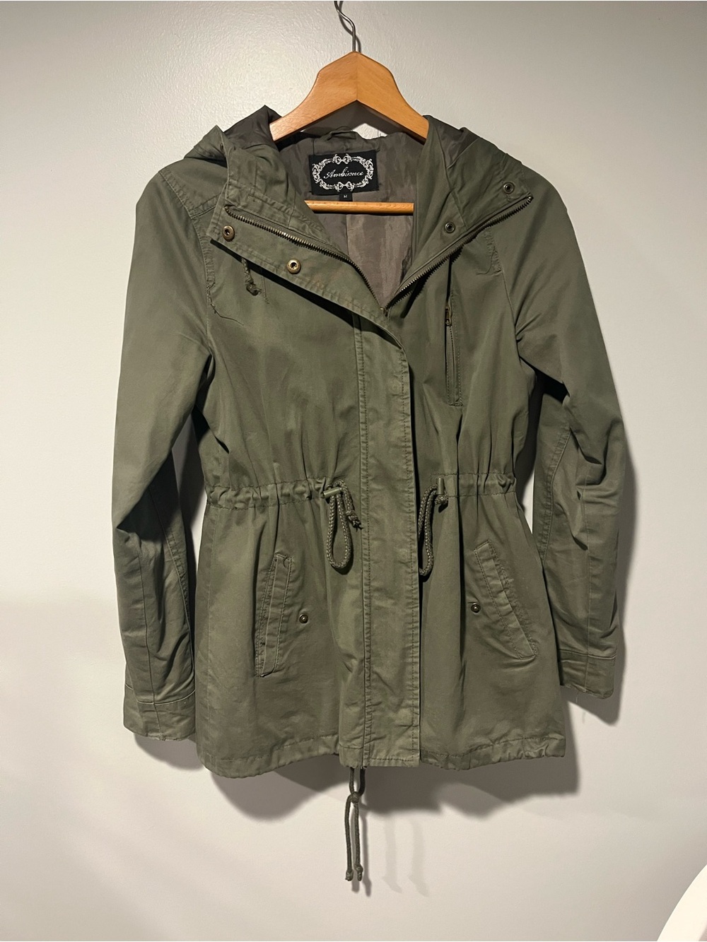 Ambiance Olive Green Hooded Utility Jacket